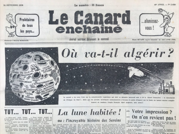 N° 2030 du Canard Enchaîné -  16 Septembre 1959