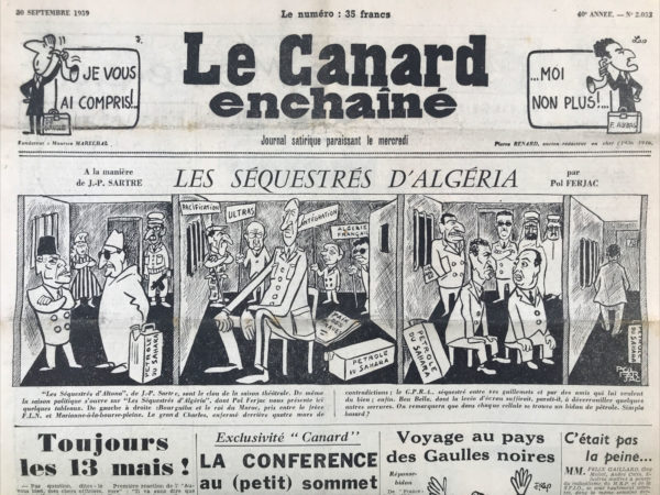 N° 2032 du Canard Enchaîné -  30 Septembre 1959