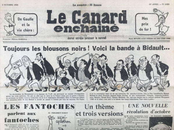 N° 2033 du Canard Enchaîné -  7 Octobre 1959