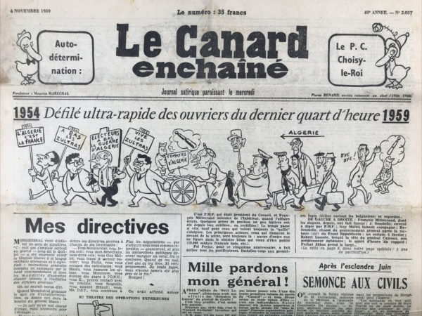 N° 2037 du Canard Enchaîné -  4 Novembre 1959