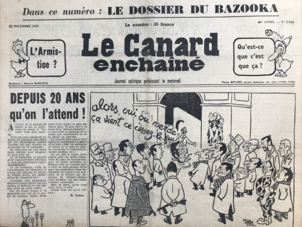 N° 2038 du Canard Enchaîné -  11 Novembre 1959