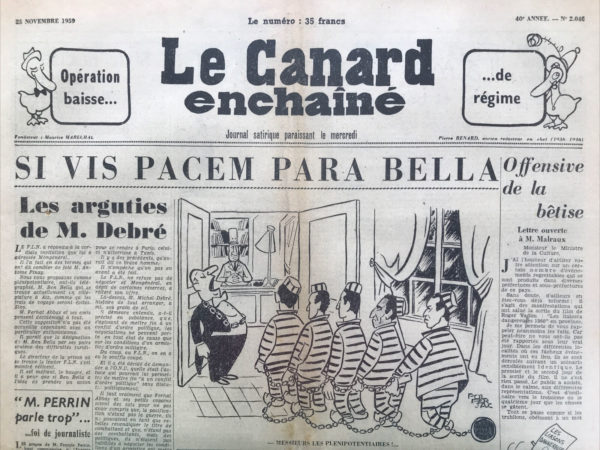 N° 2040 du Canard Enchaîné -  25 Novembre 1959