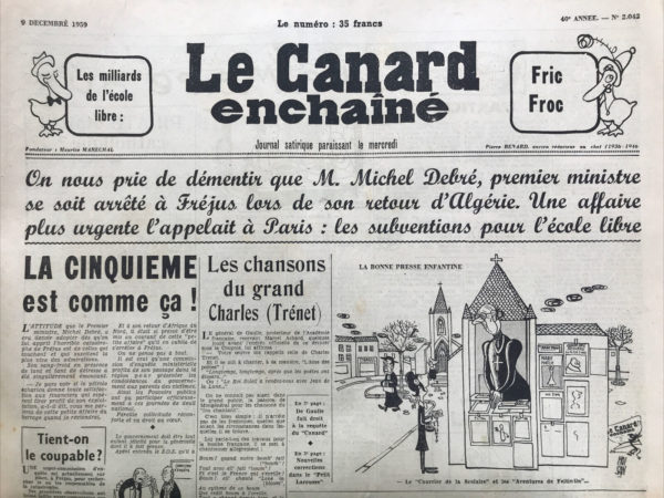 N° 2042 du Canard Enchaîné -  9 Décembre 1959