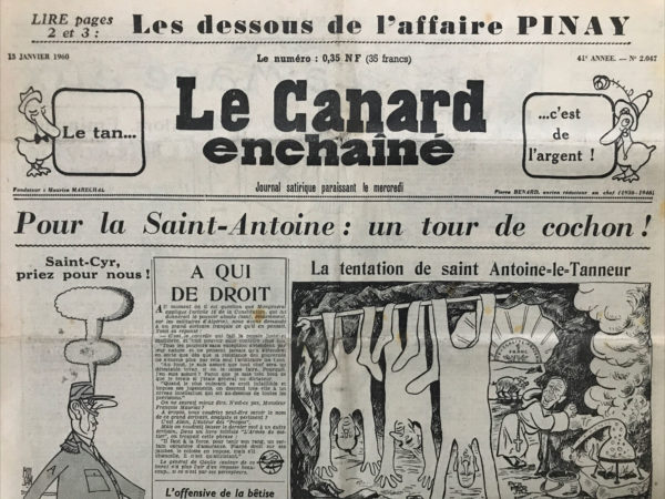 N° 2047 du Canard Enchaîné -  13 Janvier 1960