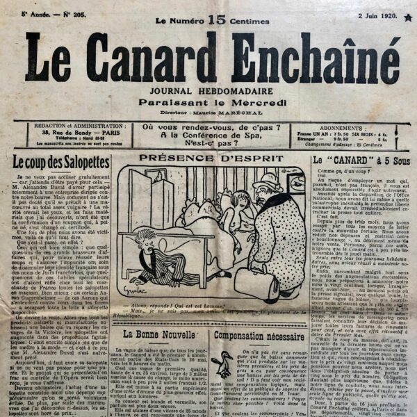 N° 205 du Canard Enchaîné -  2 Juin 1920