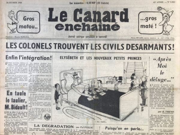 N° 2051 du Canard Enchaîné -  10 Février 1960