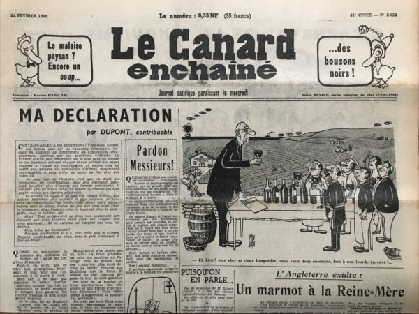 N° 2053 du Canard Enchaîné -  24 Février 1960