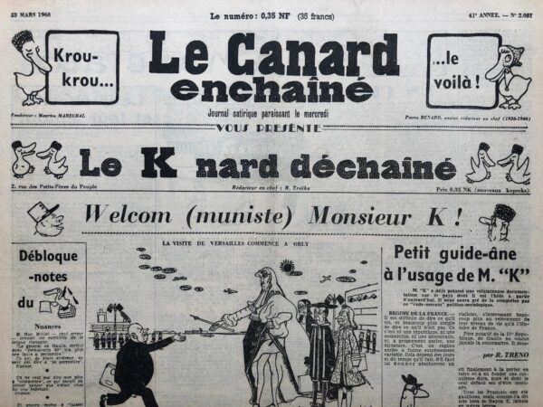 N° 2057 du Canard Enchaîné -  23 Mars 1960