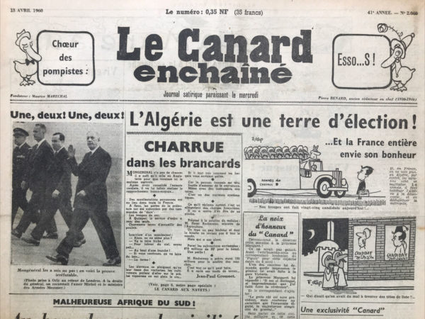 N° 2060 du Canard Enchaîné -  13 Avril 1960
