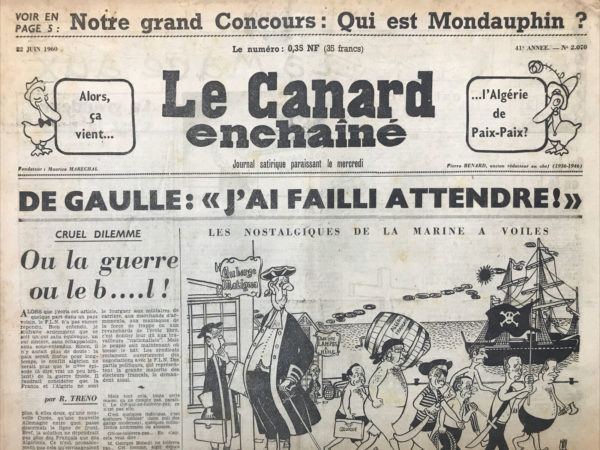N° 2070 du Canard Enchaîné -  22 Juin 1960