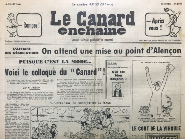 N° 2072 du Canard Enchaîné -  6 Juillet 1960