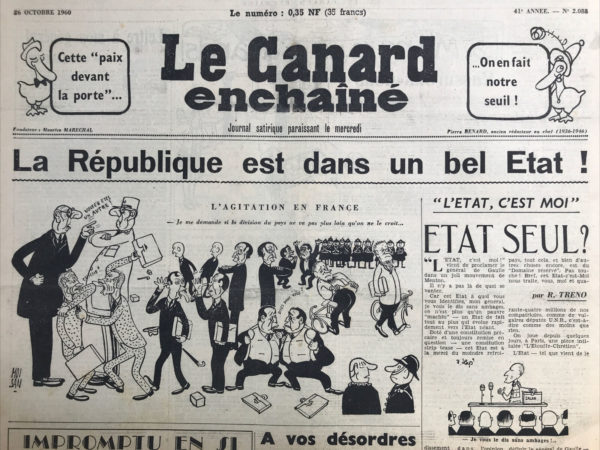 N° 2088 du Canard Enchaîné -  26 Octobre 1960
