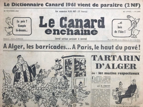 N° 2092 du Canard Enchaîné -  23 Novembre 1960
