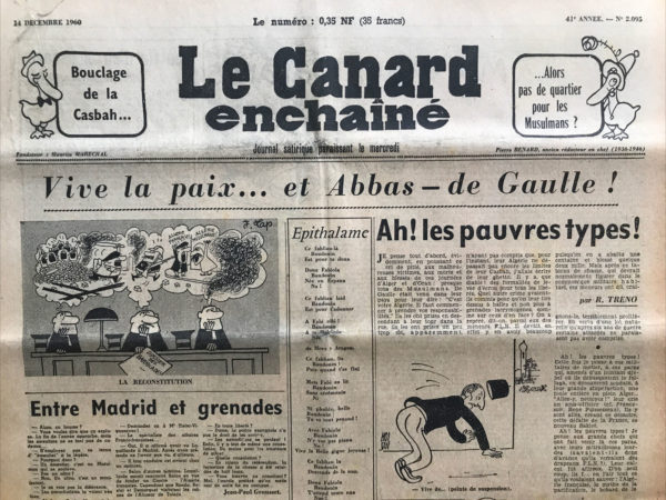 N° 2095 du Canard Enchaîné -  14 Décembre 1960
