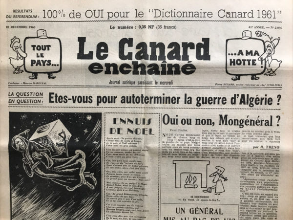 N° 2096 du Canard Enchaîné -  21 Décembre 1960
