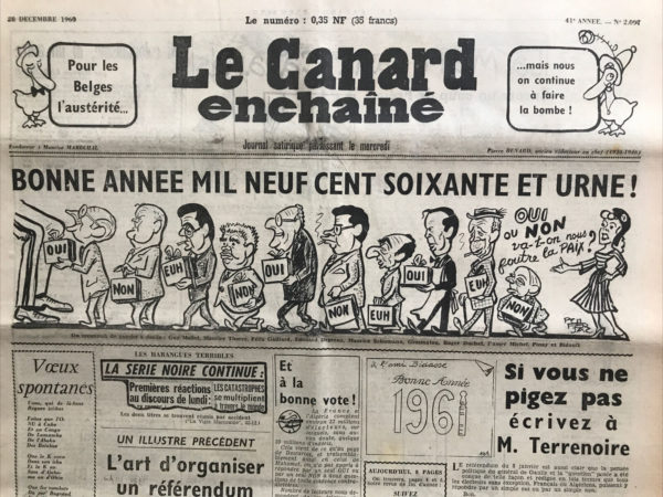 N° 2097 du Canard Enchaîné -  28 Décembre 1960