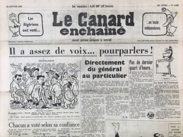N° 2099 du Canard Enchaîné -  11 Janvier 1961
