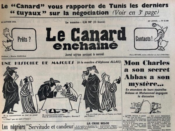 N° 2100 du Canard Enchaîné -  18 Janvier 1961