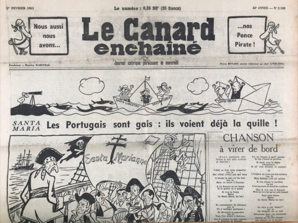N° 2102 du Canard Enchaîné -  1 Février 1961