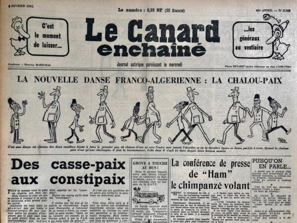 N° 2103 du Canard Enchaîné -  8 Février 1961