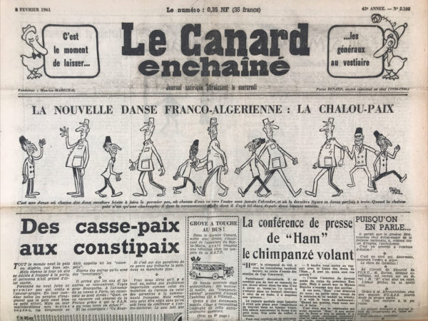 N° 2103 du Canard Enchaîné -  8 Février 1961