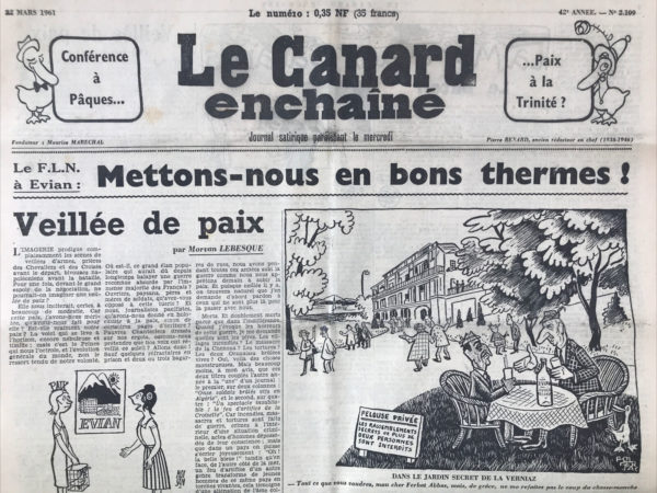 N° 2109 du Canard Enchaîné -  22 Mars 1961