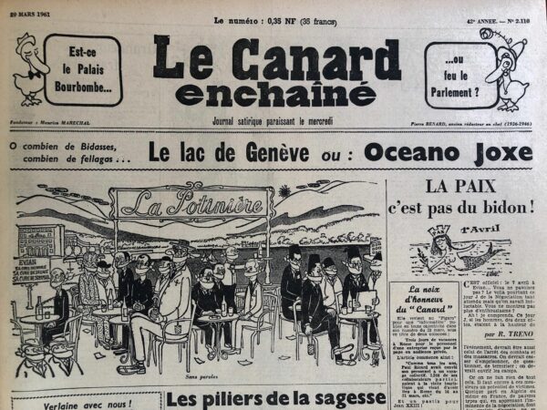 N° 2110 du Canard Enchaîné -  29 Mars 1961