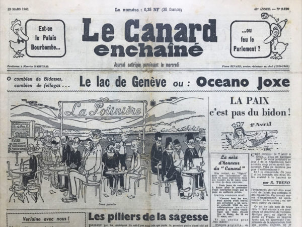 N° 2110 du Canard Enchaîné -  29 Mars 1961