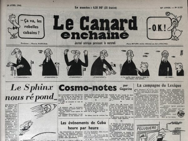 N° 2113 du Canard Enchaîné -  19 Avril 1961