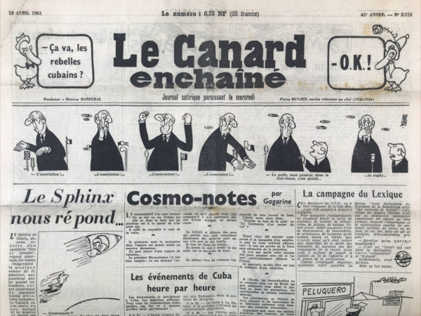 N° 2113 du Canard Enchaîné -  19 Avril 1961