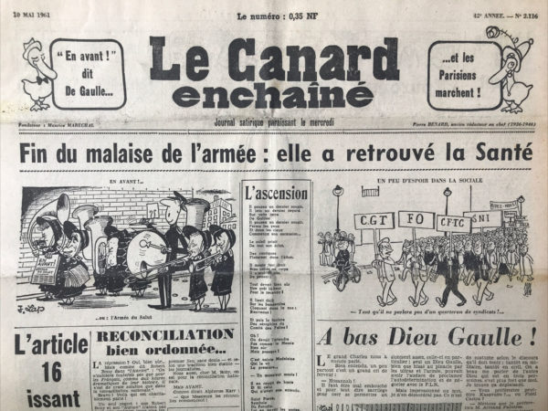 N° 2116 du Canard Enchaîné -  10 Mai 1961