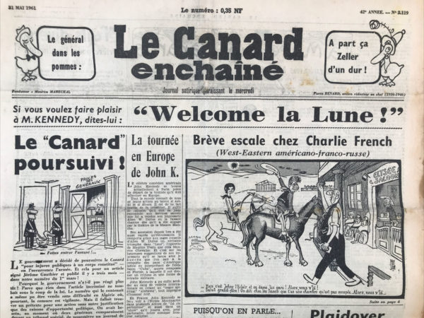 N° 2119 du Canard Enchaîné -  31 Mai 1961