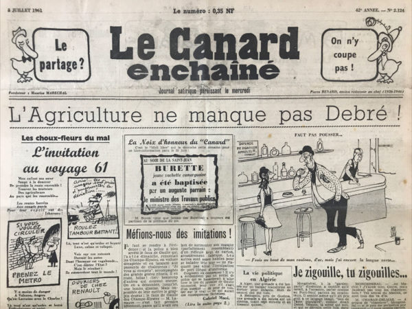 N° 2124 du Canard Enchaîné -  5 Juillet 1961