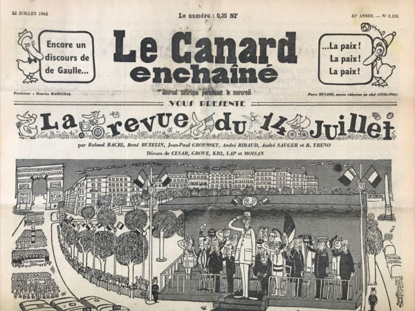 N° 2125 du Canard Enchaîné -  12 Juillet 1961