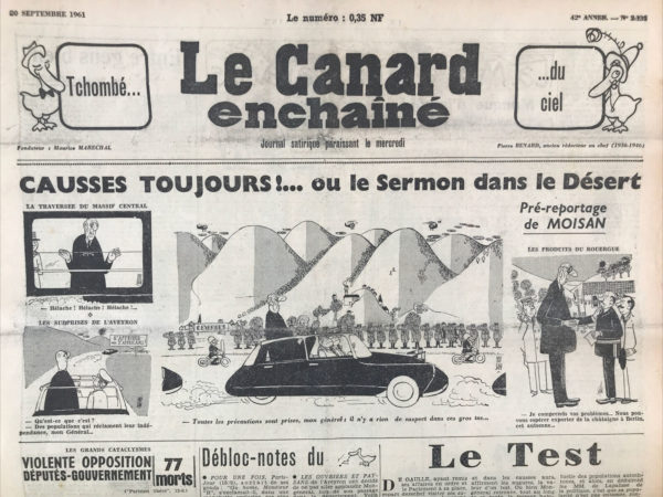 N° 2135 du Canard Enchaîné -  20 Septembre 1961