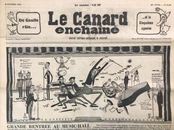 N° 2137 du Canard Enchaîné -  4 Octobre 1961