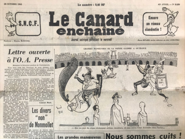 N° 2139 du Canard Enchaîné -  18 Octobre 1961