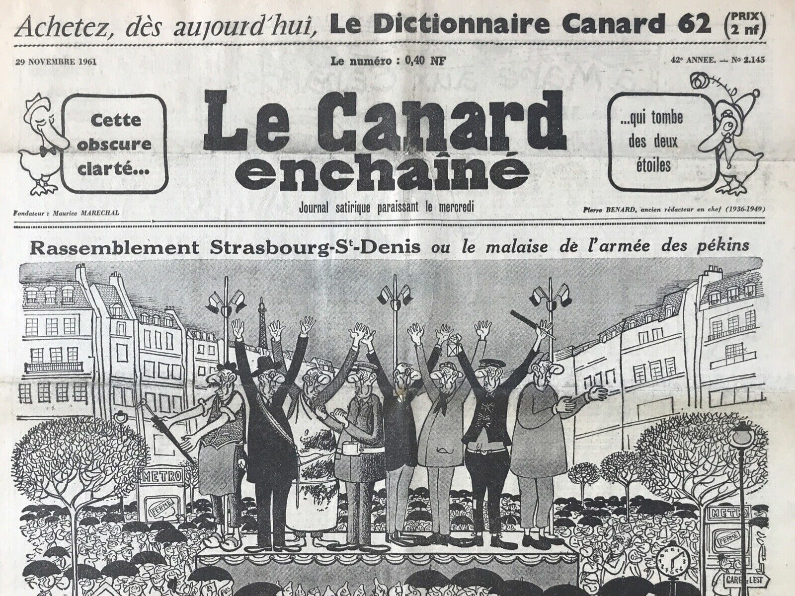 Couac ! | Acheter un Canard | Vente d'Anciens Journaux du Canard Enchaîné. Des Journaux Satiriques de Collection, Historiques & Authentiques de 1916 à 2004 ! | 2145 e1708240856640
