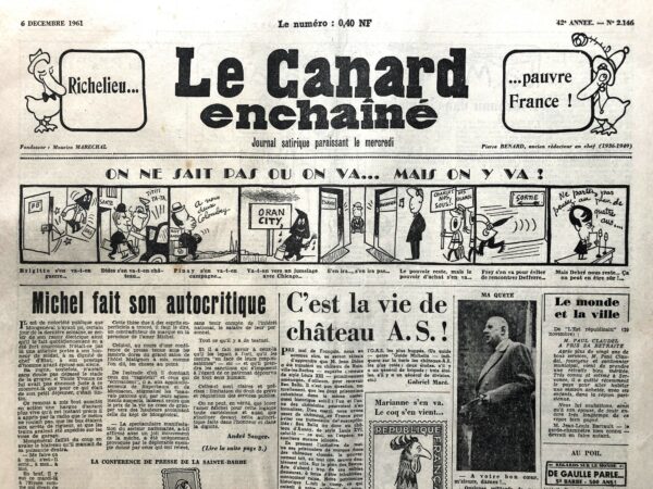 N° 2146 du Canard Enchaîné -  6 Décembre 1961