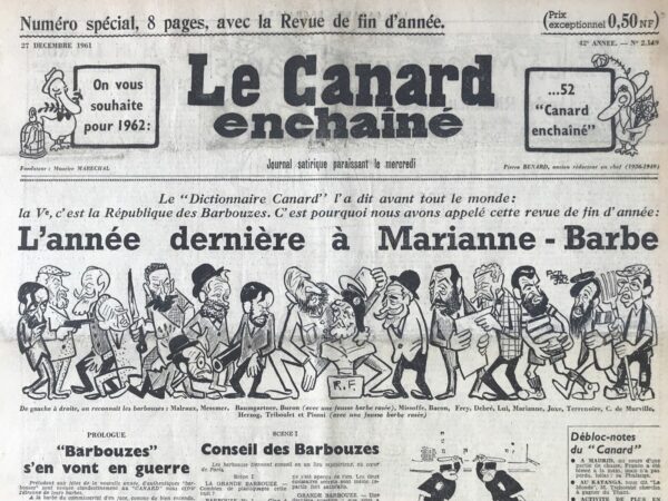 N° 2149 du Canard Enchaîné -  27 Décembre 1961