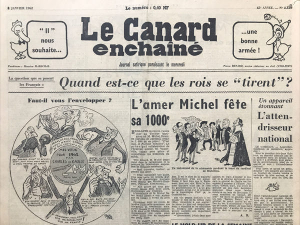 N° 2150 du Canard Enchaîné -  3 Janvier 1962