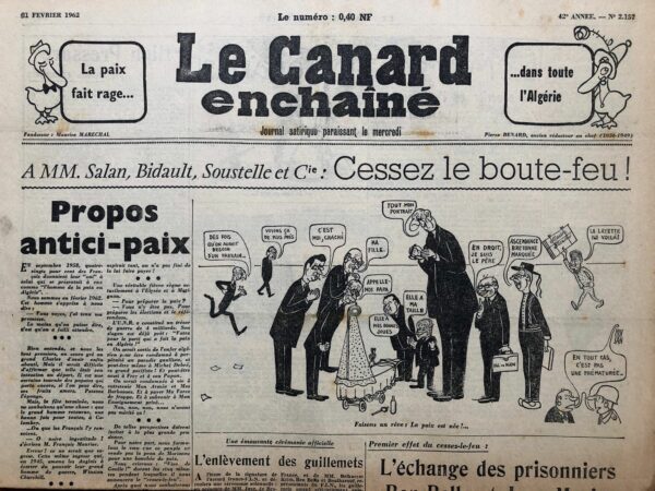 N° 2157 du Canard Enchaîné -  21 Février 1962