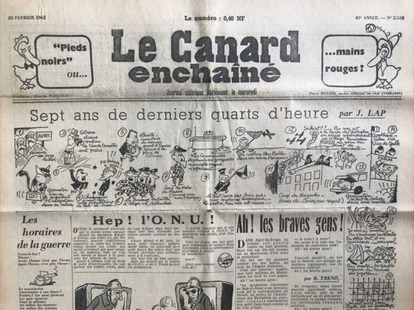 N° 2158 du Canard Enchaîné -  28 Février 1962
