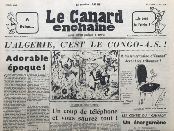 N° 2159 du Canard Enchaîné -  7 Mars 1962