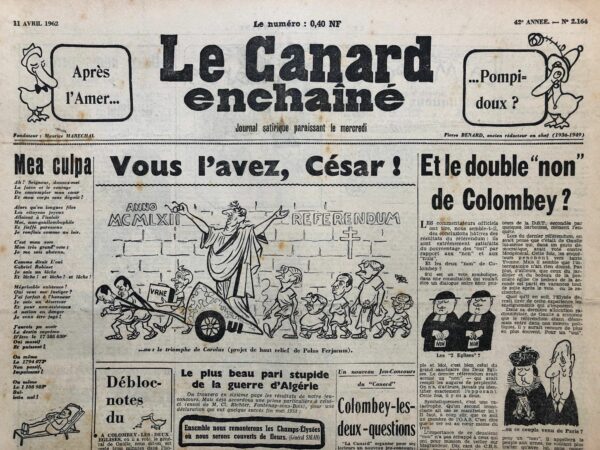 N° 2164 du Canard Enchaîné -  11 Avril 1962