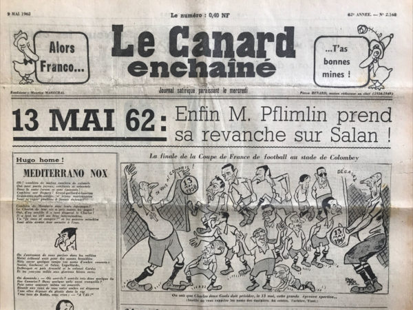 N° 2168 du Canard Enchaîné -  9 Mai 1962