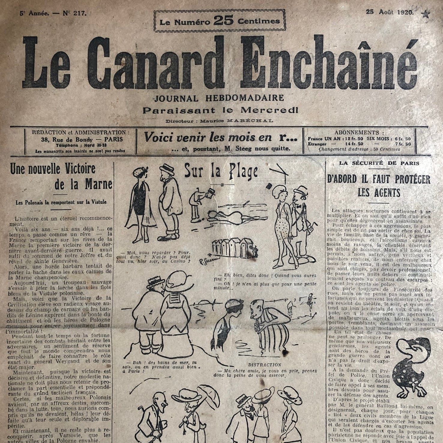 Couac ! | Acheter un Canard | Vente d'Anciens Journaux du Canard Enchaîné. Des Journaux Satiriques de Collection, Historiques & Authentiques de 1916 à 2004 ! | 217