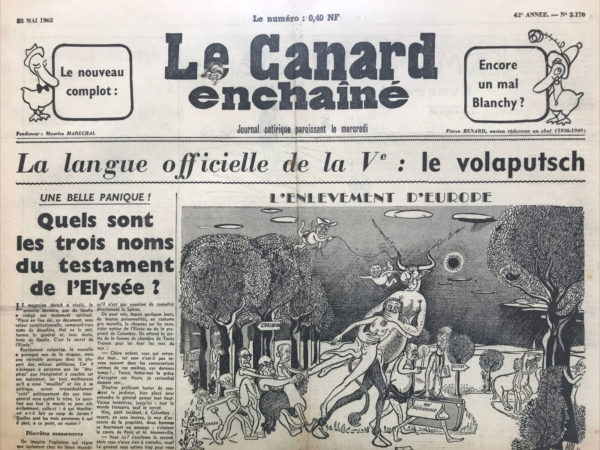 N° 2170 du Canard Enchaîné -  23 Mai 1962