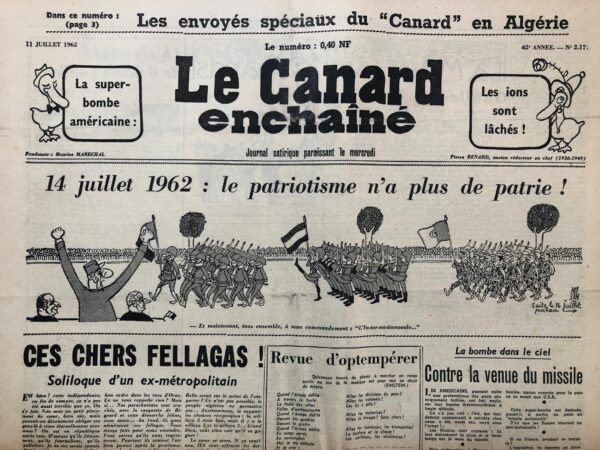 N° 2177 du Canard Enchaîné -  11 Juillet 1962