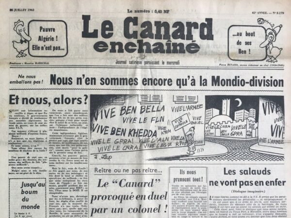 N° 2179 du Canard Enchaîné -  25 Juillet 1962